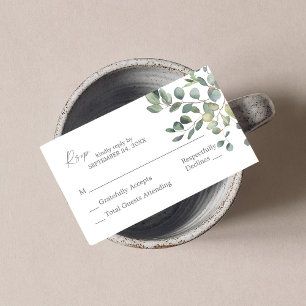 Cartão De Informações Orçamento Russo Eucalyptus Duo 2SM Sem RSVP de Ref