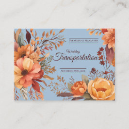 Cartão De Informações Orçamento Transporte para Casamento Floral de Outo