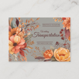Cartão De Informações Orçamento Transporte para Casamento Floral de Outo