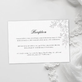 Cartão De Informações Orchid Elevated White Formal Traditional Wedding