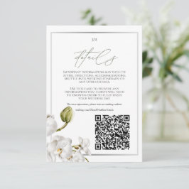 Cartão De Informações Orchids Frame Elegant Tropical Wedding