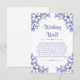 Cartão De Informações Ornamentado Azul, Casamento, Bem