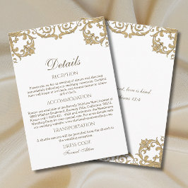 Cartão De Informações Ornate Rococo Vintage Christian Wedding Details 
