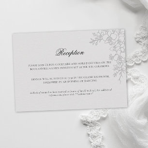 Cartão De Informações Orquídea Elevado Marfim Formal Casamento Tradicion