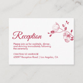 Cartão De Informações Orquídea floral elegante recepção simples moderna