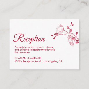 Cartão De Informações Orquídea floral elegante recepção simples moderna