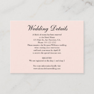 Cartão De Informações Os detalhes minimalistas do casamento com foto