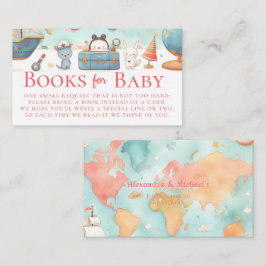 Cartão De Informações Our Greatest Adventure Map Pink Books Baby Shower