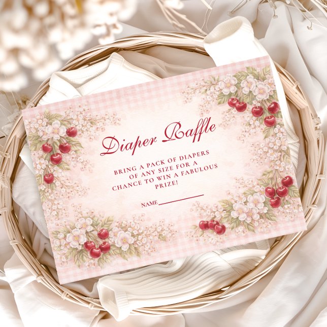 Cartão De Informações Our Little Cherry Blossom Diapper Raffle (Criador carregado)