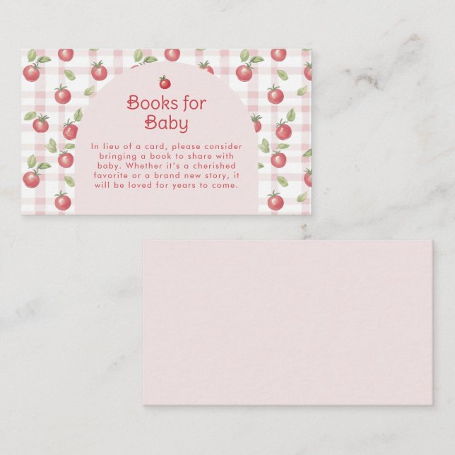 Cartão De Informações Our Little Tomato Baby Shower Enclosure Card  (Frente/Verso)