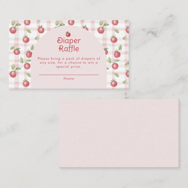 Cartão De Informações Our Little Tomato Baby Shower Enclosure Card  (Frente/Verso)