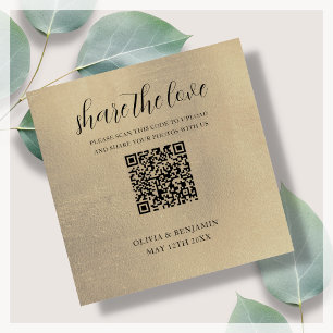 Cartão De Informações Ouro   Compartilhe o Código QR do Amor