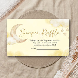 Cartão De Informações Over the Moon Baby Shower Diaper Raffle