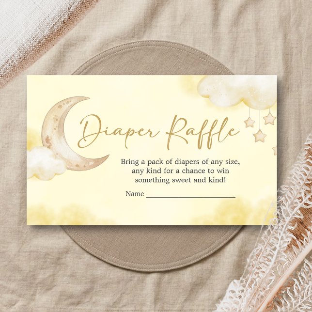 Cartão De Informações Over the Moon Baby Shower Diaper Raffle (Over the Moon Baby Shower Diaper Raffle)