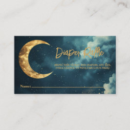 Cartão De Informações Over the Moon Diaper Raffle Ticket, Celestial Gold
