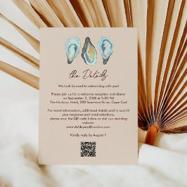 Cartão De Informações Oyster Roast Coastal Seaside Watercolor Wedding