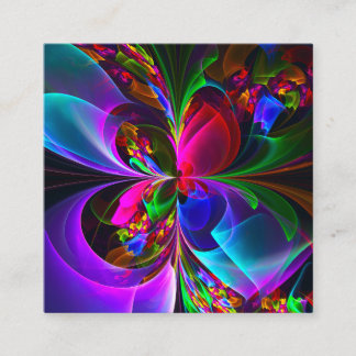 Cartão De Informações Padrão Azul Vermelho Abstrato Floral Moderno #12