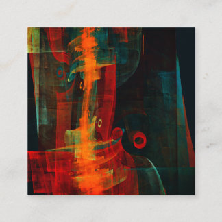 Cartão De Informações Padrão de Abstrato de Arte Moderno Vermelho Azul-L