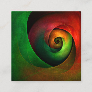 Cartão De Informações Padrão de Abstrato de Arte Vermelha Verde Floral M