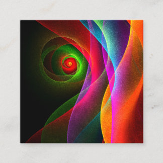 Cartão De Informações Padrão de Abstrato de Arte Vermelho Verde Laranja