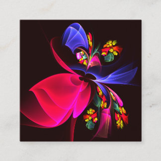 Cartão De Informações Padrão de Abstrato Floral Moderno Colorido #06
