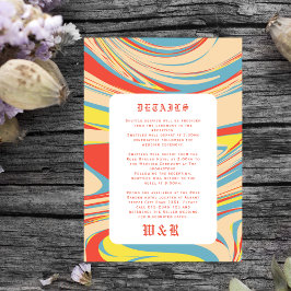 Cartão De Informações Padrão de Arte Abstrato da Retro Antigo Inglês