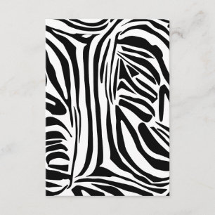 Cartão De Informações Padrão de impressão de zebra preto e branco em neg