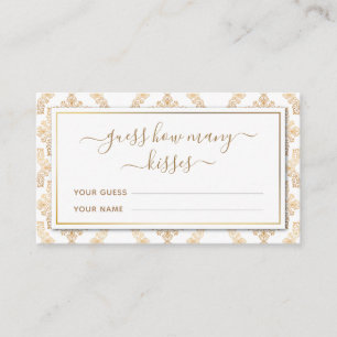 Cartão De Informações Padrão Dourado do Ornamentado adivinha quantos jog