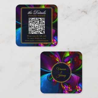 Cartão De Informações Padrão Floral Moderno Clássico Elegante #902 Casam