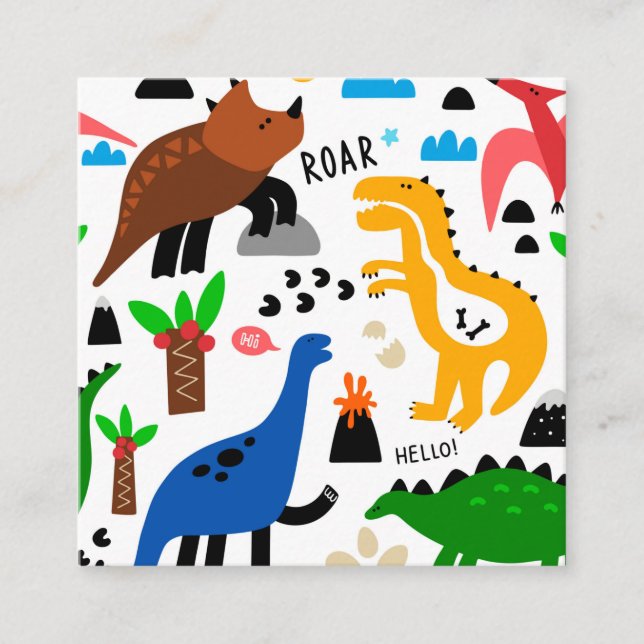 Cartão De Informações Padrão perfeito dos dinossauros (Frente)