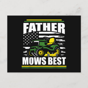 Cartão De Informações Padre Mows Best Funny Lawn Mower American Flag Fa
