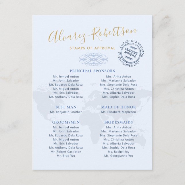 Cartão De Informações Padrinhos de Casamento Comitiva Viagem Tema Passap (Frente)