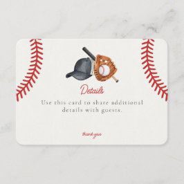 Cartão De Informações Página inicial do tema Baseball Executar Detalhes