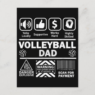 Cartão De Informações Pai de Voleibol Conteúdo Engraçado do Esporte Pai