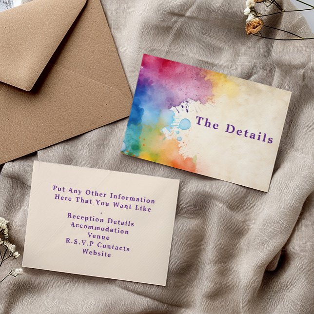 Cartão De Informações Paint exibe a placa de gabinete de detalhes (Paint splashes The Details Enclosure Card)