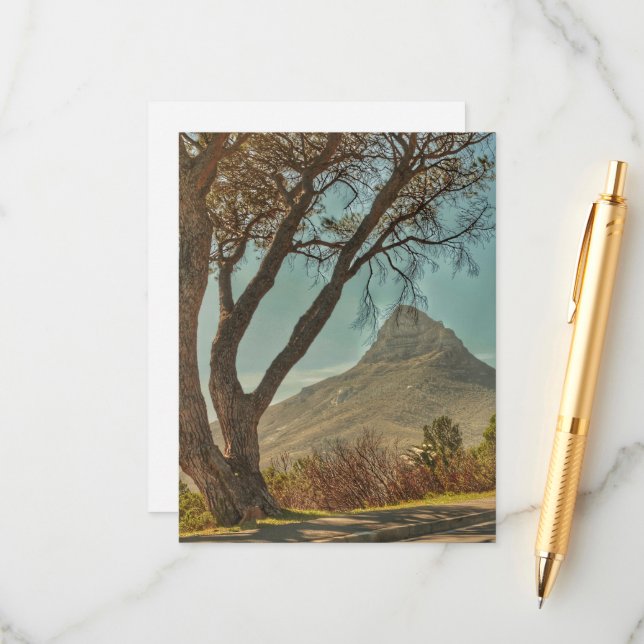 Cartão De Informações Paisagem de Cabeça do Leão na África do Sul (Frente/Verso In Situ)