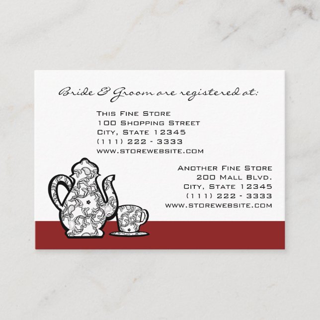 Cartão De Informações Paisley Garden Tea Party (Frente)