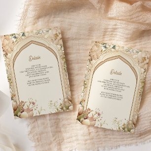 Cartão De Informações Palácio Indiano Casamento Jardim Floral