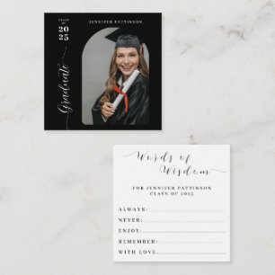 Cartão De Informações Palavras de Sabedoria de Formatura para Graduado