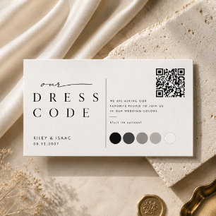 Cartão De Informações Paleta de Cores de Casamento QR Código de Vestimen