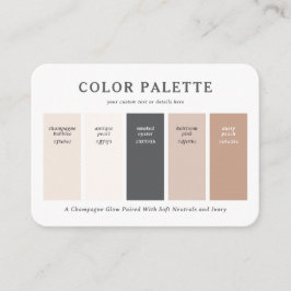 Cartão De Informações Paleta de Cores de Casamento Rosa Suave e Champanh