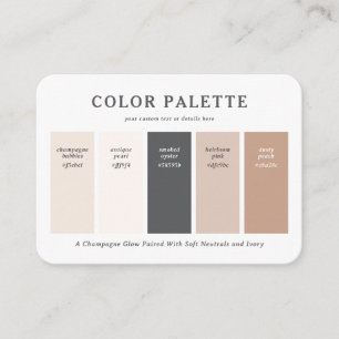 Cartão De Informações Paleta de Cores de Casamento Warm Blush & Champagn