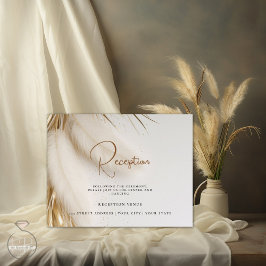 Cartão De Informações Pampas Douradas da Boêmia Elegante Após Festa