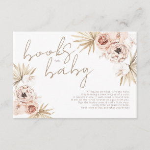 Cartão De Informações Pampas Grass Boho Bohemian Livros para Baby Enclos