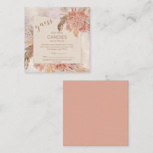 Cartão De Informações Pampas Grass Hydrangea Blooms   Candies in the Jar