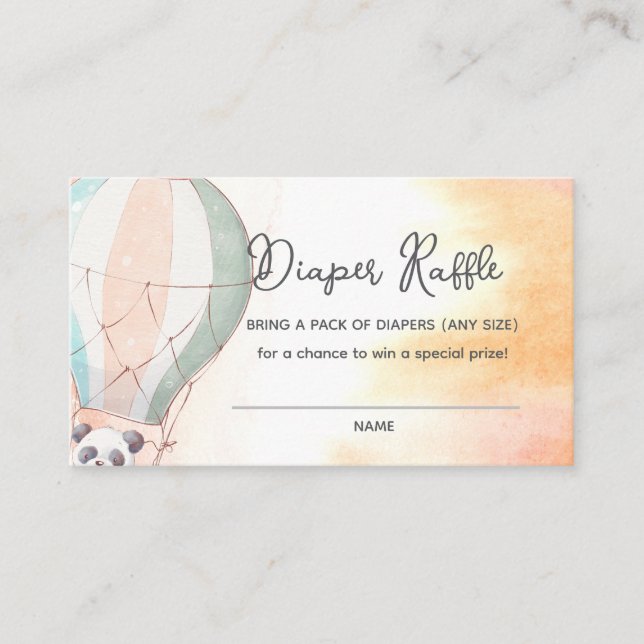 Cartão De Informações Panda Adventure Awaits Diaper Raffle (Frente)