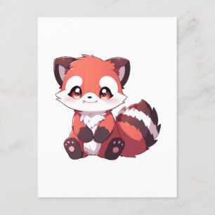 Cartão De Informações panda vermelha