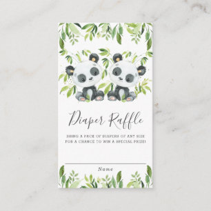Cartão De Informações Pandas Greenery Gêmeos Gêmeos Gêmeos Fralda Raffle