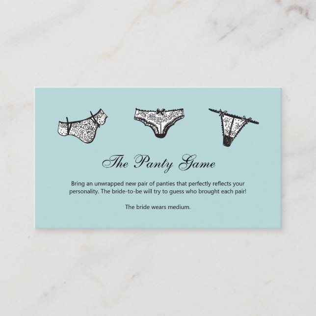 Cartão De Informações Panty Game Panes, Insira A Placa (Frente)