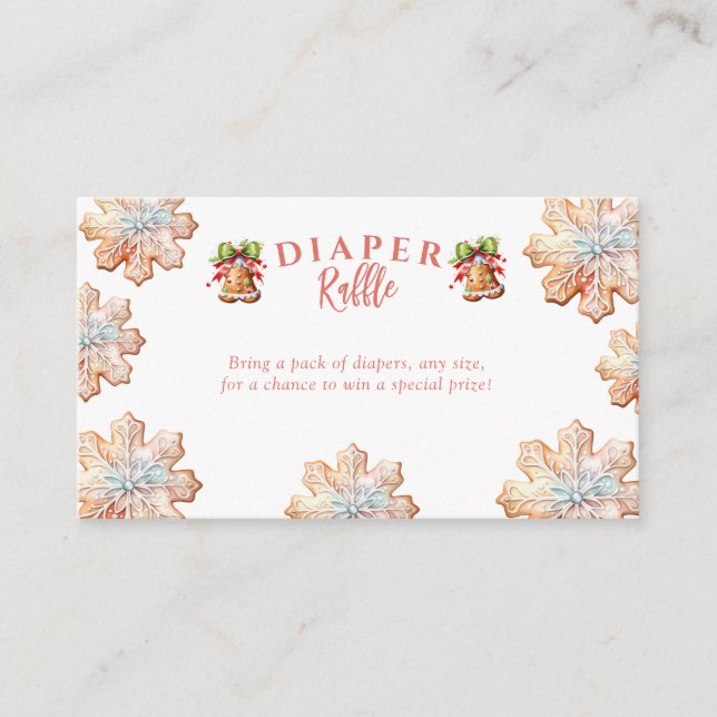 Cartão De Informações Pão-de-ouro | Fralda de Natal Raffle (Frente)